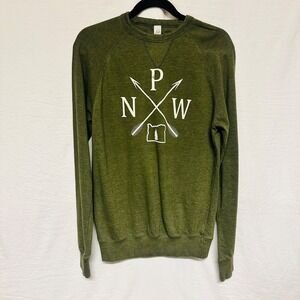 Pacific North West PNW Smart Blanks Pullover Sweater Green Crew‎ neck Size Small